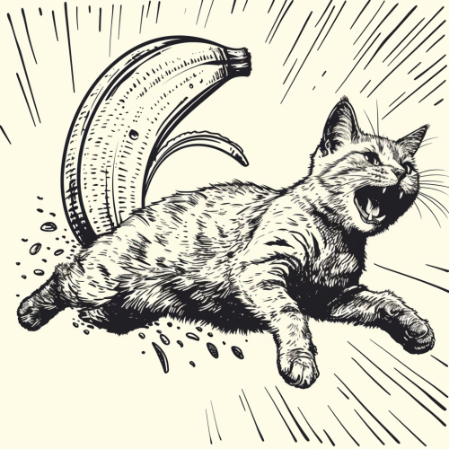 Funny cat slipping on banana peel Funny cat slipping on banana peel