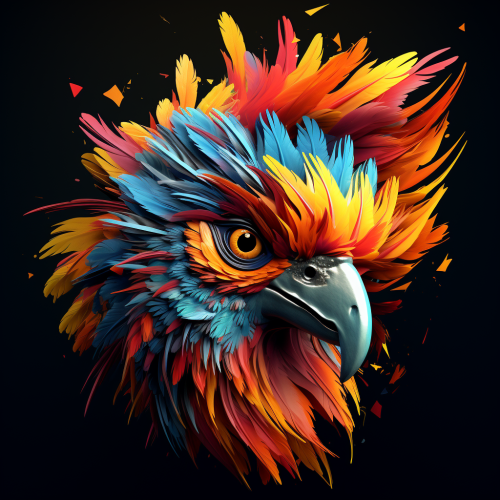 Vibrant bird of paradise head