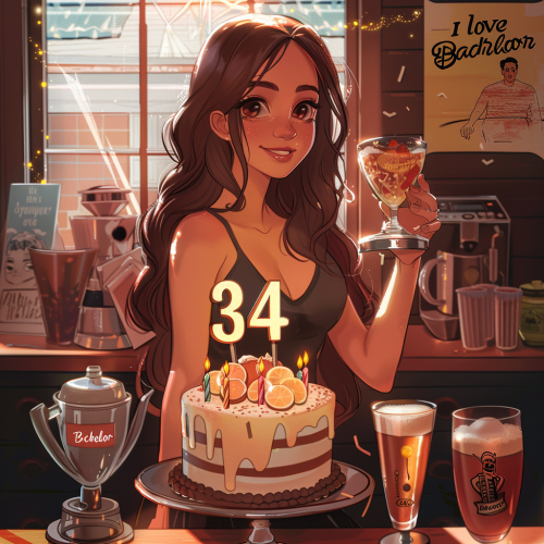 Girl with cake and beerpong table