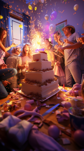 People enjoying birthday party People enjoying birthday party