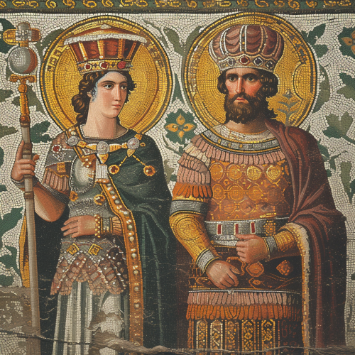 Byzantine Mosaic Emperor Empress Hagia Sophia