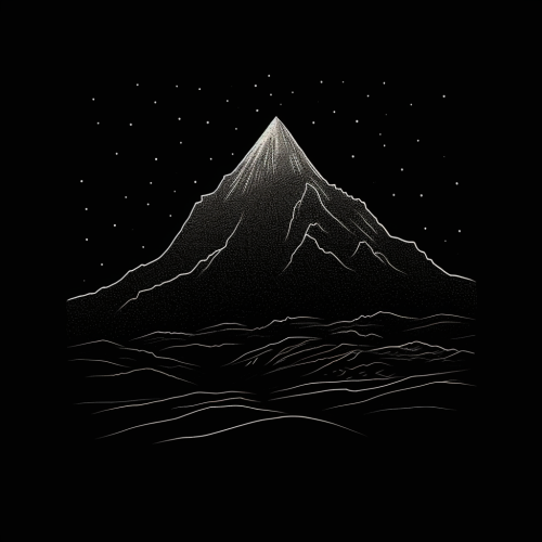 Minimalistic black and white hills