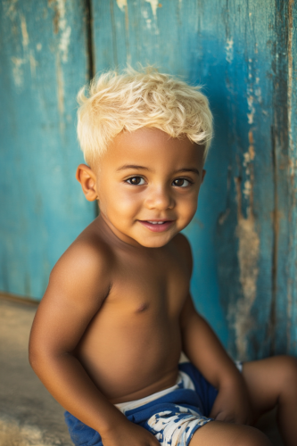 Black boy toddler playing