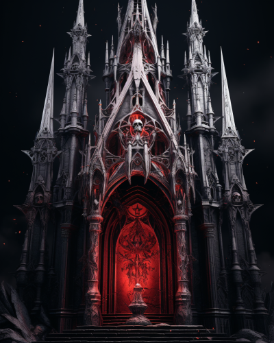 Photorealistic black cathedral cross on tower