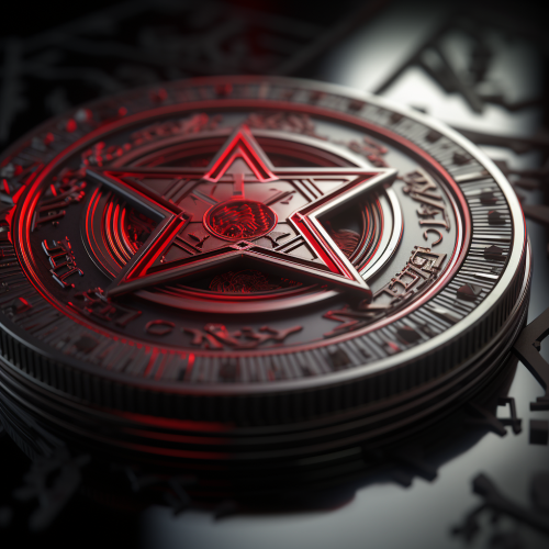 detailed black coin with trippy designs detailed black coin with trippy designs