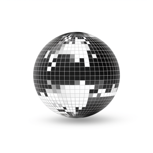 Minimal black disco ball illustration