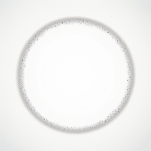 Minimalistic black dot on a white screen