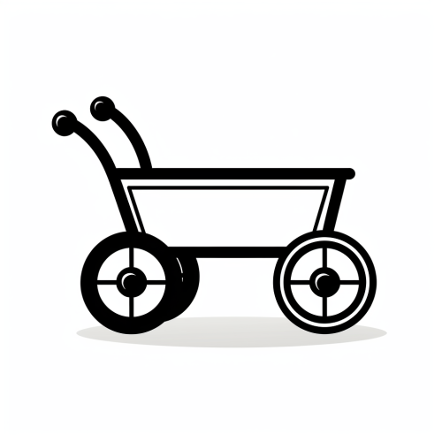 Black Drawing Toy Wagon Icon