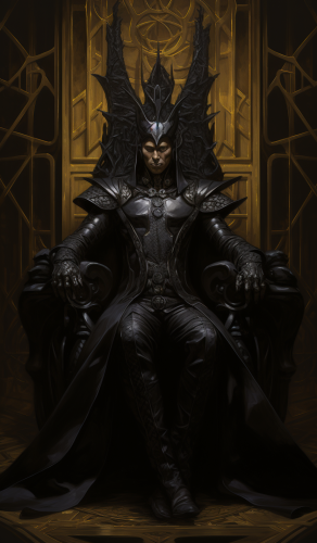 Emperor of the Black Empire on Throne