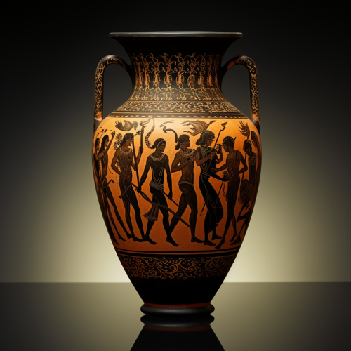 Black Greek Vase with Hercules Mythology