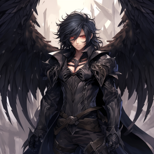 Male character with black hair and fairy wings