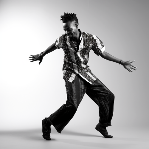 Black man Africa dancing in studio