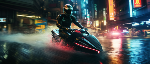 Black manta water skiing in Hong Kong