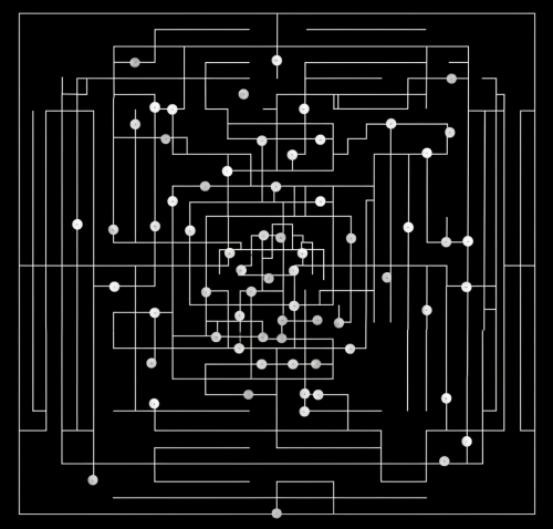 Black maze grid diagram
