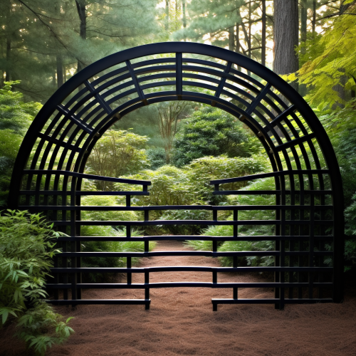metal fence overlapping arches