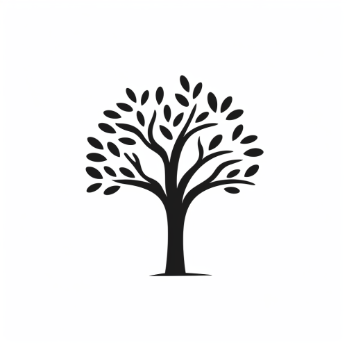 Minimalist black tree illustration Minimalist black tree illustration