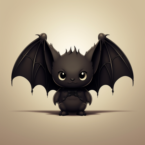Cute black Pomapoochi with bat wings