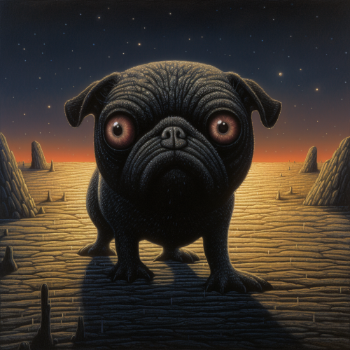 Black Pug Dog Artwork