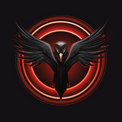 Black and Red Falcon Logo