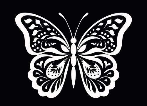 Black Butterfly Silhouette on White