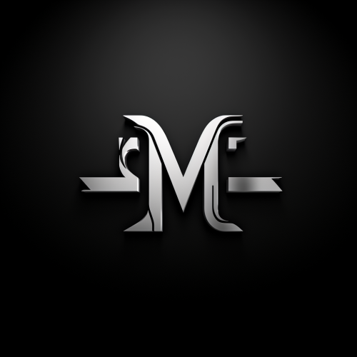 Modern sleek premium black white 2D logo JMC