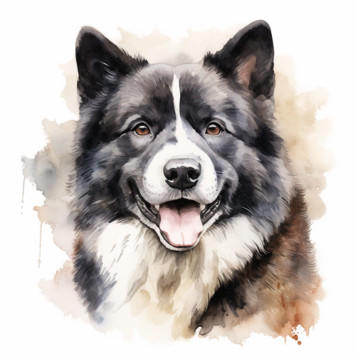 Beautiful American Akita Dog Illustration