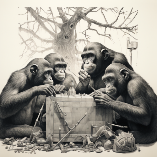 Apes discovering tool of logic