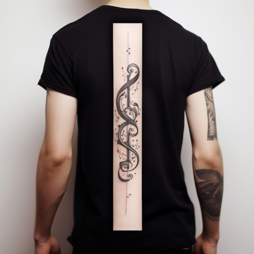 Creative black and white banner scroll tattoo design