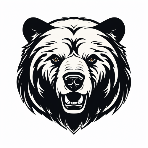 Black and white bear head icon