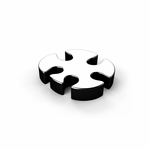 Black and White Jigsaw Puzzle Logo Black and White Jigsaw Puzzle Logo