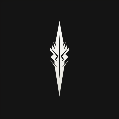 Minimalist geometric dagger logo design