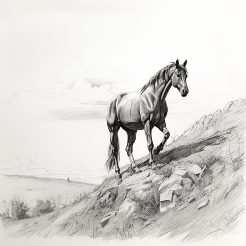 Black and White Horse Sketch