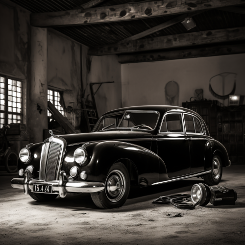 Old Classic Car in Garage
