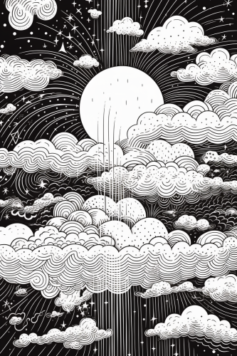 Black and white sky weather pattern