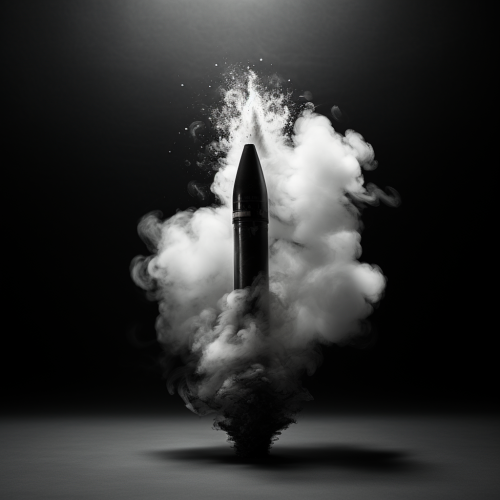 Realistic bullet shaped  a  with smoke Realistic bullet shaped  a  with smoke