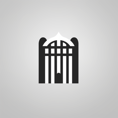 Minimal black and white Torah logo