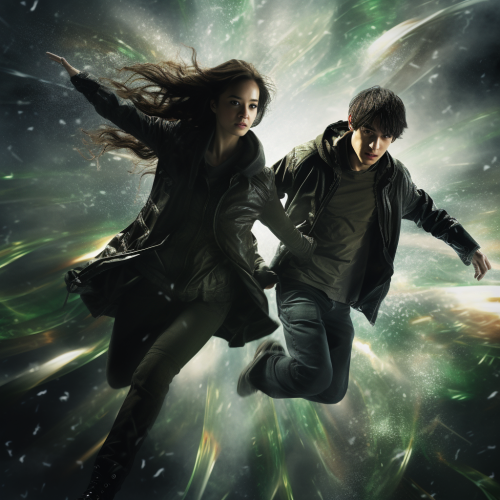 Intense Matrix fight with swirling leaves Intense Matrix fight with swirling leaves