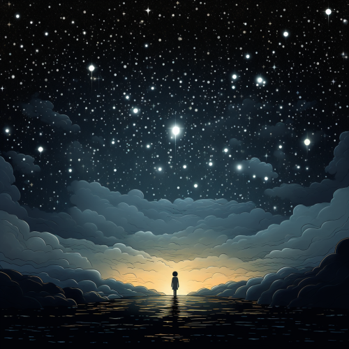 Black sky with bright stars