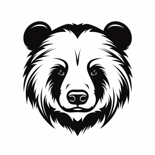 Black and white bear head icon
