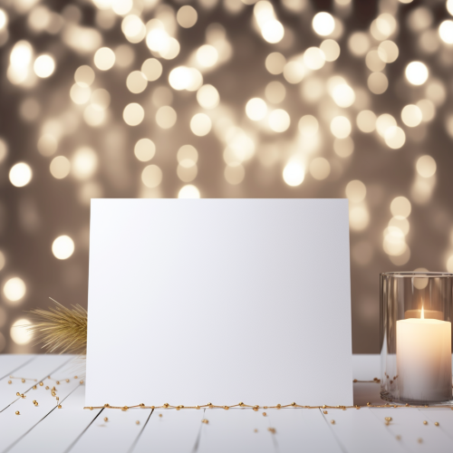 Beautiful blank white card on table