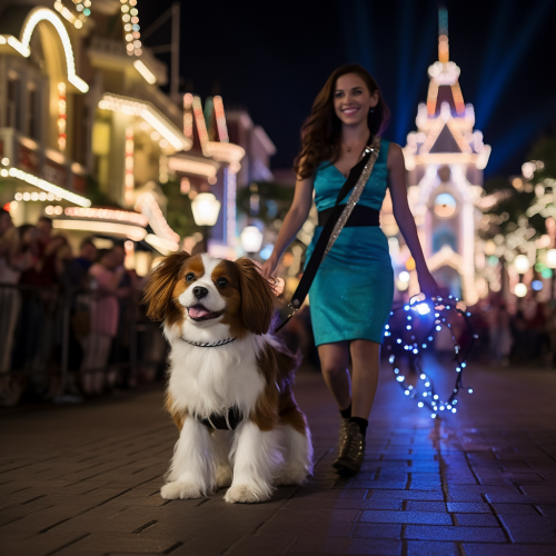 Cavalier King Charles Spaniel in Spectromagic Nighttime Parade