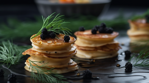 Food Photography - Blini in Luxurious Michelin Kitchen Food Photography - Blini in Luxurious Michelin Kitchen