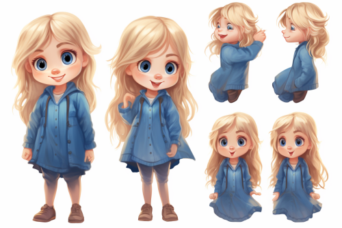 Blonde character with blue eyes Blonde character with blue eyes