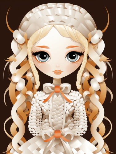 Blonde doll with double braids