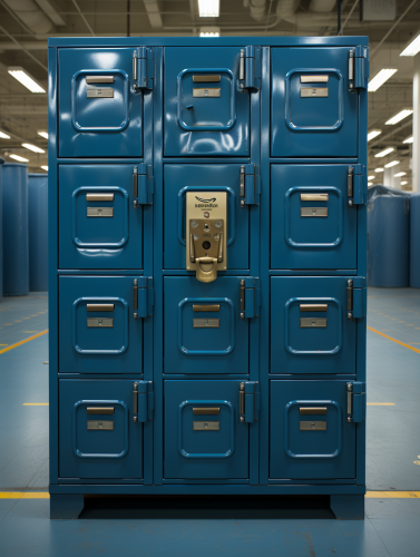 Blue Amazon Locker at Gas Station