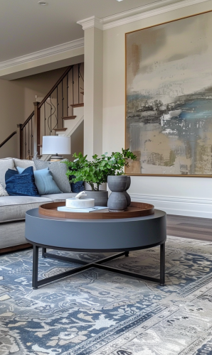 Stylish living room table view