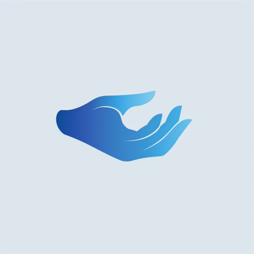 Blue Hand Minimalism Vector Logo