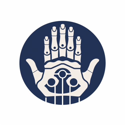 Dark blue logo on white background