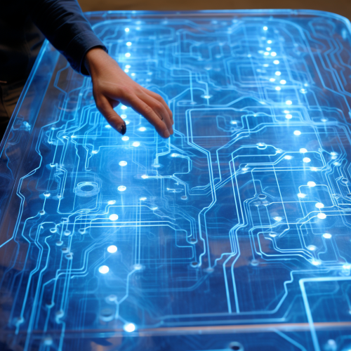 blue machine hands circuits image blue machine hands circuits image