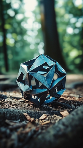 Blue Metal Icosahedron Triangle Blue Metal Icosahedron Triangle